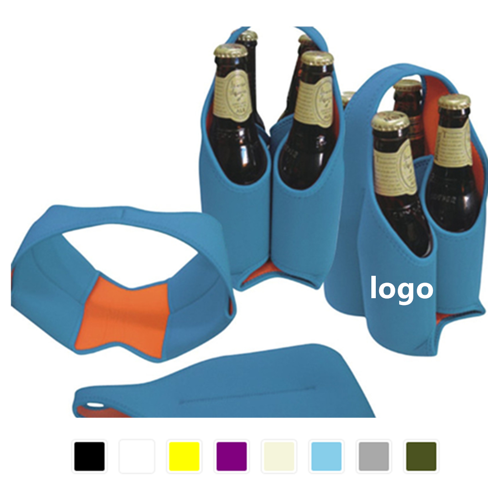 4 Pack Neoprene Win Bottle Holder Tote Bag with Logo