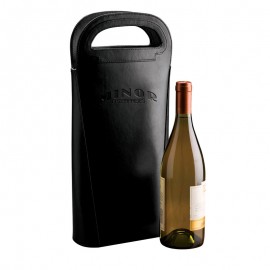 Gioia II Leather Double Wine Carrier with Logo