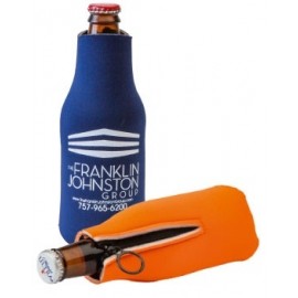 FoamZone Zippered Bottle Cooler with Logo  FoamZone Zippered Bottle Cooler with Logo