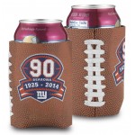 Faux Leather Football Can Cooler Sleeve with Logo