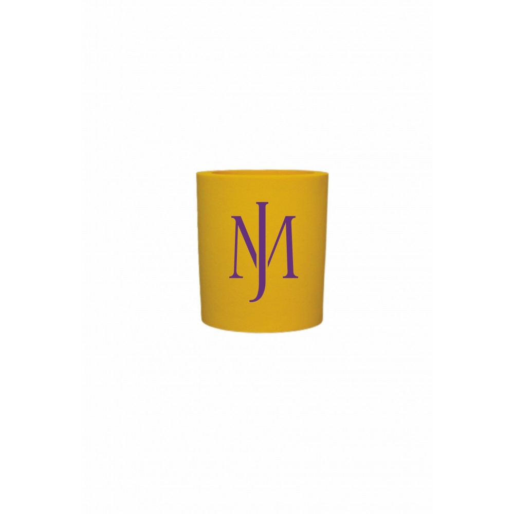 Yellow Foam Round Beverage Insulator with Logo