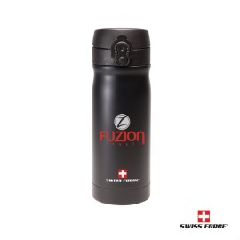 Swiss Force Alpine Vacuum Bottle - 12oz Black with Logo