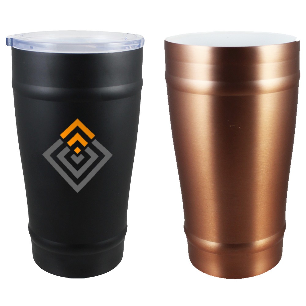 16 oz Stainless Vacuum Double Wall CeramiSteel Beer Tumbler with Drink Through Lid (Screen Printed) Custom Imprinted 16 oz Stainless Vacuum Double Wall CeramiSteel Beer Tumbler with Drink Through Lid (Screen Printed) Custom Imprinted