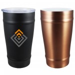16 oz Stainless Vacuum Double Wall CeramiSteel Beer Tumbler with Drink Through Lid (Screen Printed) Custom Imprinted