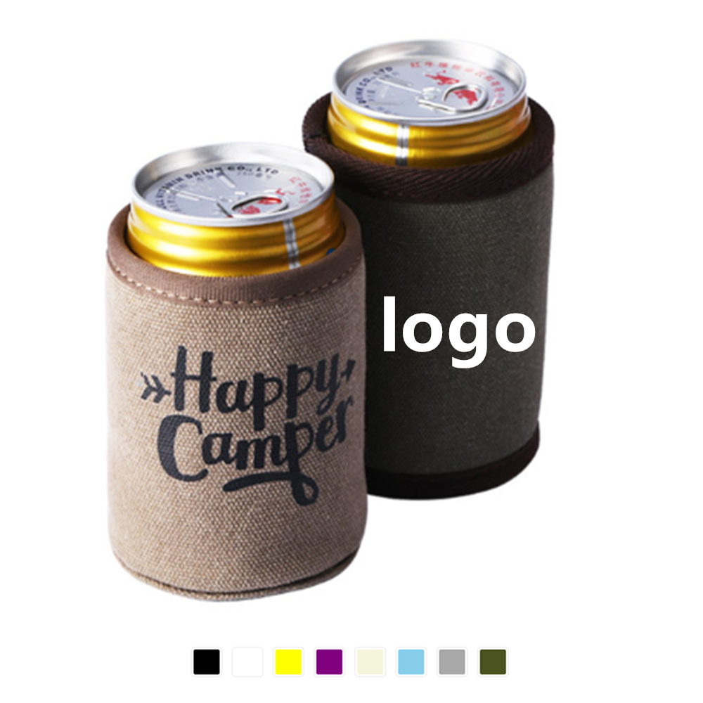 Insulated Canvas Can Bottle Cooler with Logo