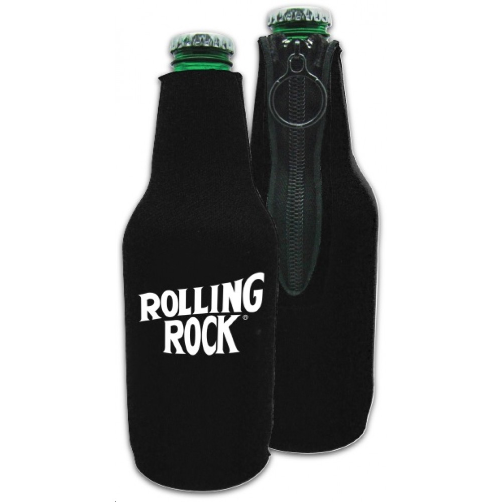 Promotional Silkscreen Bottle Cooler with Zipper