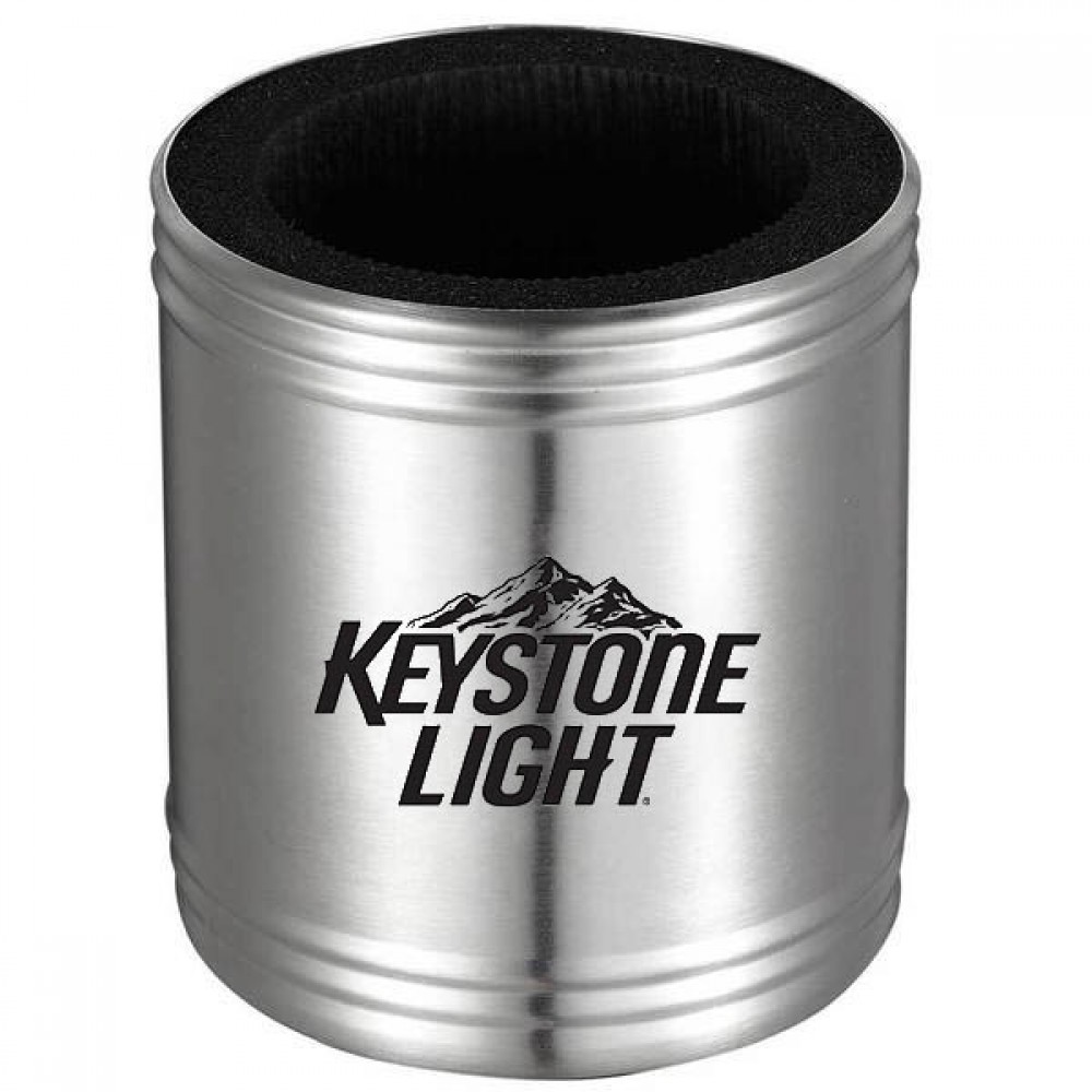 USA PRINTED Stainless Steel Can Cooler with Foam Insulator Custom Branded