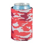 Red Camo Scuba Pocket Coolie Can Cover (4 Color Process) with Logo