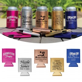 Collapsible Neoprene Metallic Can Cooler with Logo