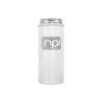 12 Oz. SIC White Stainless Steel Skinny Can Holder with Logo