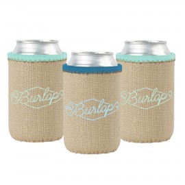 Logo Branded Liam Burlap Neoprene Can Insulator
