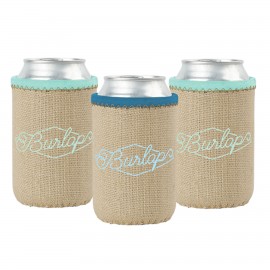 Logo Branded Liam Burlap Neoprene Can Insulator