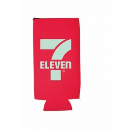 Red Neoprene Slim Beverage Insulator with Logo  Red Neoprene Slim Beverage Insulator with Logo