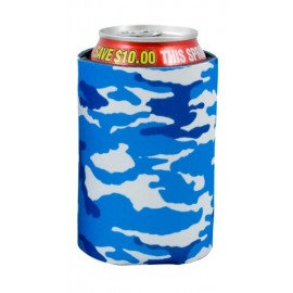Blue Camo Pocket Coolie Can Cover (4 Color Process) with Logo