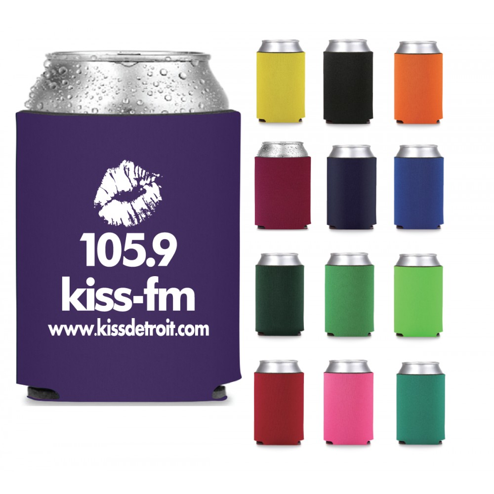 Logo Branded Screen Printed Collapsible Neoprene Can Cooler Logo Branded Screen Printed Collapsible Neoprene Can Cooler