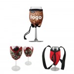 Promotional Neoprene Wine Glass Holder Goblet Sleeve Lanyard
