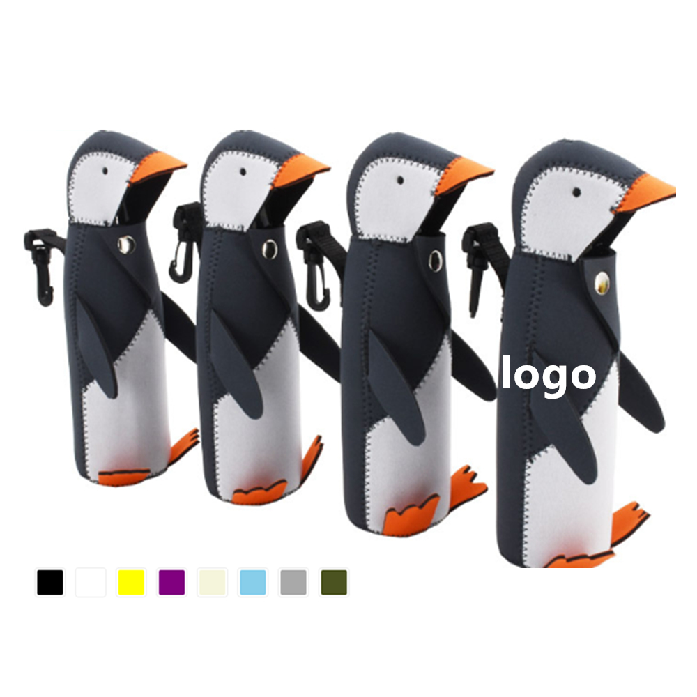 Neoprene Penguin Shape Bottle Coolie with Logo