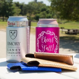 Promotional Metallic Neoprene Collapsible Coolie  Promotional Metallic Neoprene Collapsible Coolie