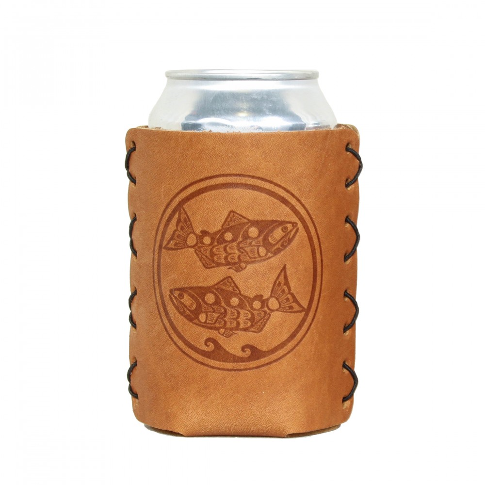 Personalized Genuine Leather Can Holder