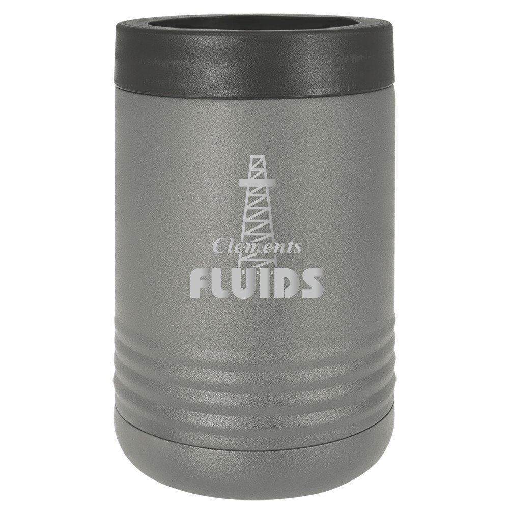 Logo Branded Polar Camel 12oz Gray Stainless Steel Can Cooler