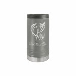 12 Oz. Polar Camel Gray Stainless Steel Slim Can Cooler with Logo