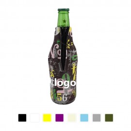 Logo Branded Neoprene Zip-up Bottle Cooler  Logo Branded Neoprene Zip-up Bottle Cooler