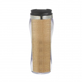 Logo Branded 12 oz double wall tumbler with Burlap Insert