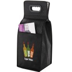 Logo Branded Insulated Wine Tote Bag - 4 Bottle Non-Woven Tote with Full Color (7.5"x7"x19.5") - Color Evolution