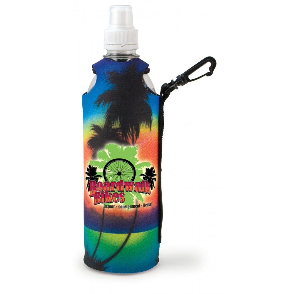 Promotional 1/2 Liter Kolder Water Wet Suit Bottle Cover w/ Belt Clip (4 Color Process)