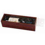 4.25" x 14.25" - Rosewood Wine Box with Engraved Clear Lid with Logo