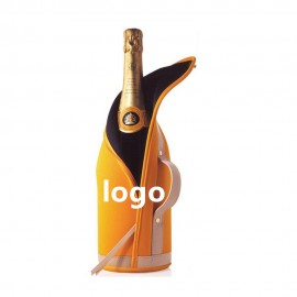 Zipped Neoprene Champagne Holder With Handle with Logo