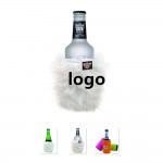 Logo Branded Faux Fur Can Holder Bottle Cooler
