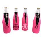 Breast Cancer Awareness Neoprene Zipper Bottle Coolers Custom Imprinted