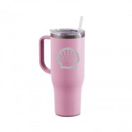 Maars 40oz Blush Rose Charger Stainless Steel Travel Mug with Logo