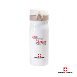 Swiss Force Alpine Vacuum Bottle - 12oz White with Logo  Swiss Force Alpine Vacuum Bottle - 12oz White with Logo