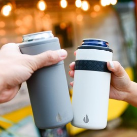 Customized Elemental 12oz. Recess Slim Can Cooler - Insulated Stainless Steel Beverage Insulator