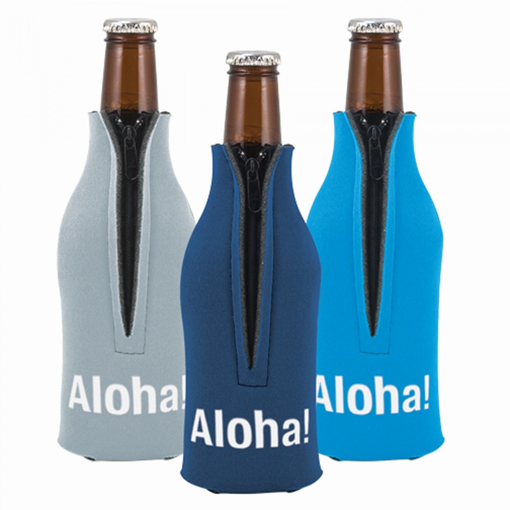 Personalized Zippered Bottle Coolie