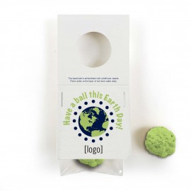 Custom Branded Square Cardstock Bottle Necker with 1 bomb in cello