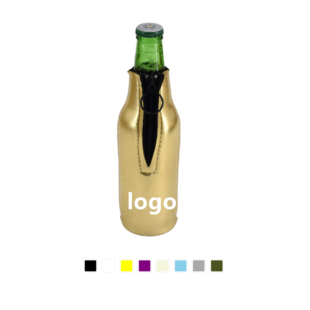 Neoprene Zippered Bottle Cooler with Logo