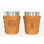 Leather Sleeve for Stainless Pint Tumbler (Cup Included) Custom Imprinted
