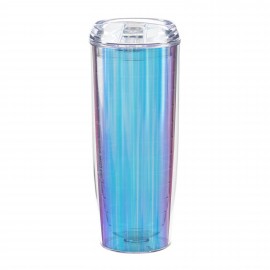 Customized 20 oz double wall plastic tumbler with Iridescent insert