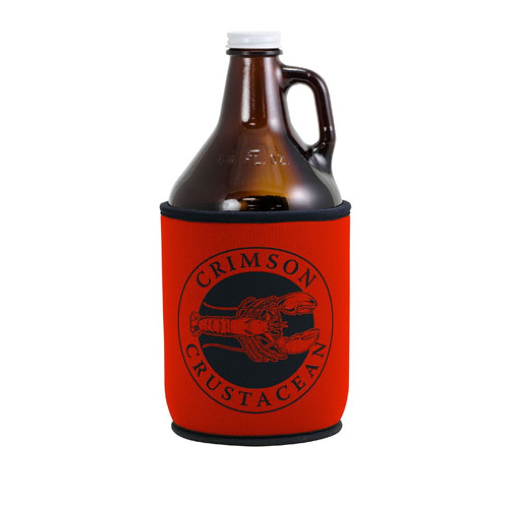 Neoprene Growler Cover Sleeve w/ Bias Trim (1 Color) with Logo