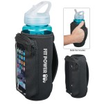 Custom Imprinted Neoprene Bottle Cooler With Phone Holder