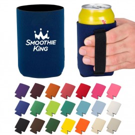 Collapsible Can And Bottle Cooler Holder W/ Elastic Strap with Logo