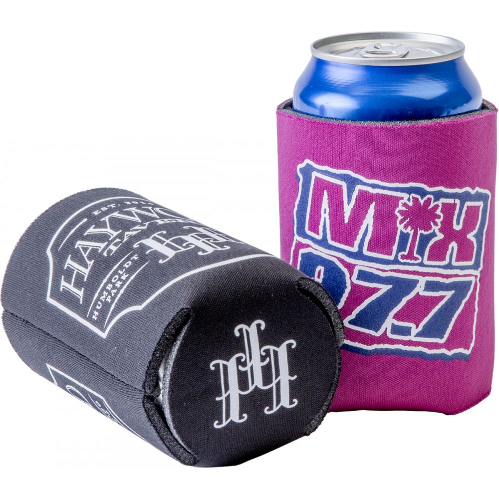 FoamZone Premium Collapsible Can Cooler with Bottom Imprint with Logo