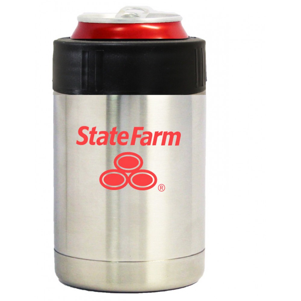 Logo Printed Stainless steel vacuum insulated can holder with anti-slip grip Logo Printed Stainless steel vacuum insulated can holder with anti-slip grip