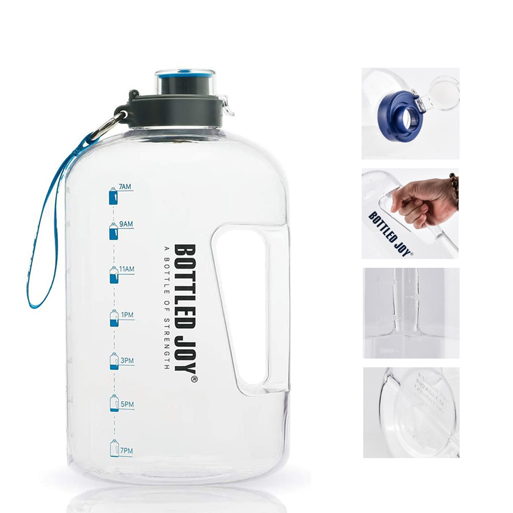 Large 1 Gallon Motivational Water Bottle with Time Marker Logo Printed Large 1 Gallon Motivational Water Bottle with Time Marker Logo Printed