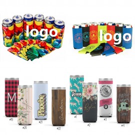 Neoprene Slim Can Cooler Full Colors Coolie with Logo  Neoprene Slim Can Cooler Full Colors Coolie with Logo