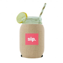 Jar Kaddy Burlap with Logo  Jar Kaddy Burlap with Logo