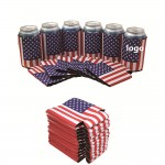 Neoprene American Flag Can Coolie with Logo